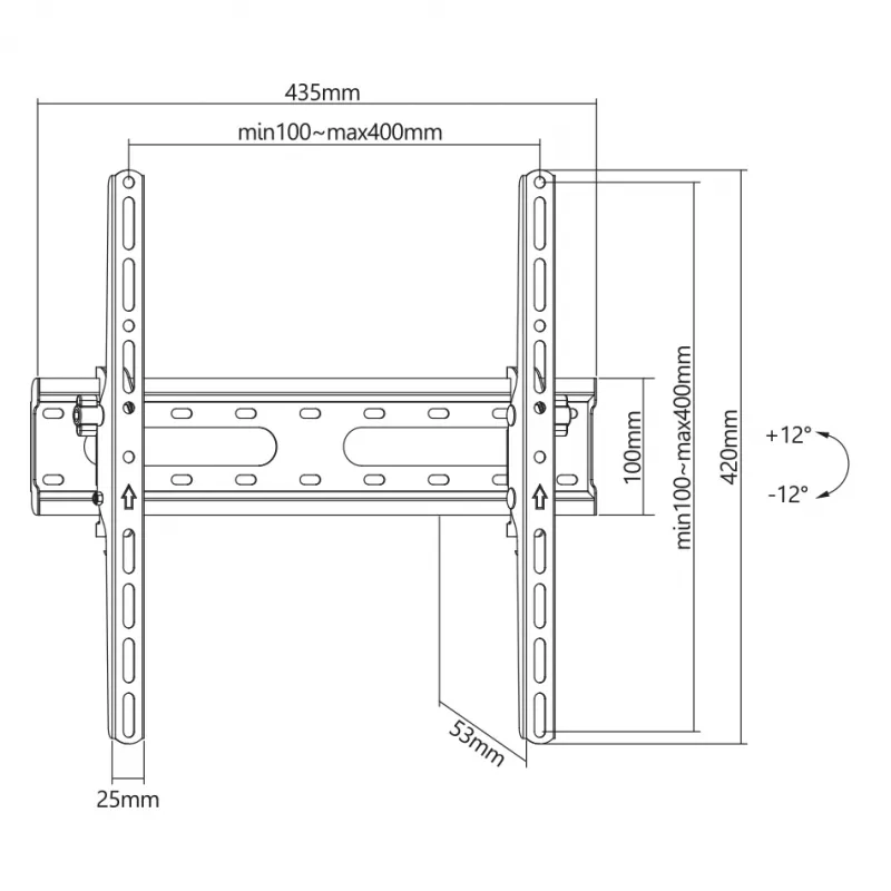 TV-Halterung SBOX PLB-2544T-2 für 32-70-Zoll-Fernseher, max. Belastung 45 kg, VESA bis 400×400