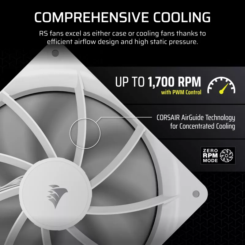 Lüfter Corsair RS140 14 cm Weiß 330-1700 U/min