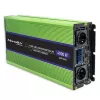 Qoltec Monolith Spannungswandler | Batterieladung | USV | 2000W | 4000W | 12V auf 230V | Reine Sinuswelle | LCD schwarz-grün