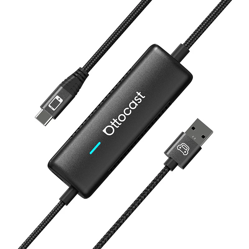 Kabelloser Auto-Adapter Ottocast CA450 — MirrorCast kabelloser Display-Adapter für Smartphone-Bildschirmspiegelung im Auto