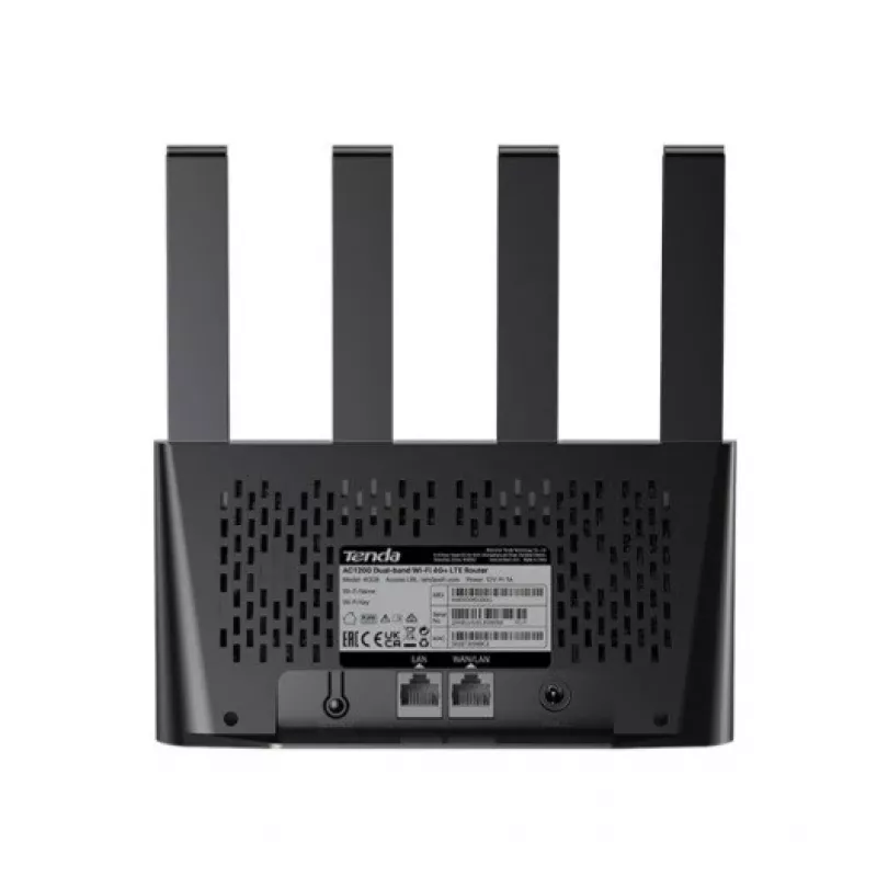 Router TENDA 4G08 4G LTE Wi‑Fi Dual‑Band 2,4/5 GHz, 4 integrierte Antennen, 2 LAN-Ports, bis zu 867/300 Mbit/s