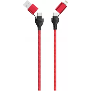 USB-Kabel 2GO 797370 1,2 m USB A/USB C USB C/Lightning Schwarz Rot