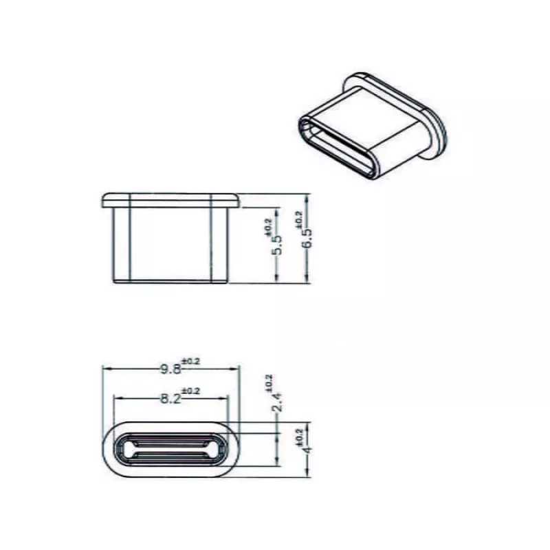 Buchsen-Schutzkappe DeLOCK 64014 USB Typ-C Schwarz 10 Stück