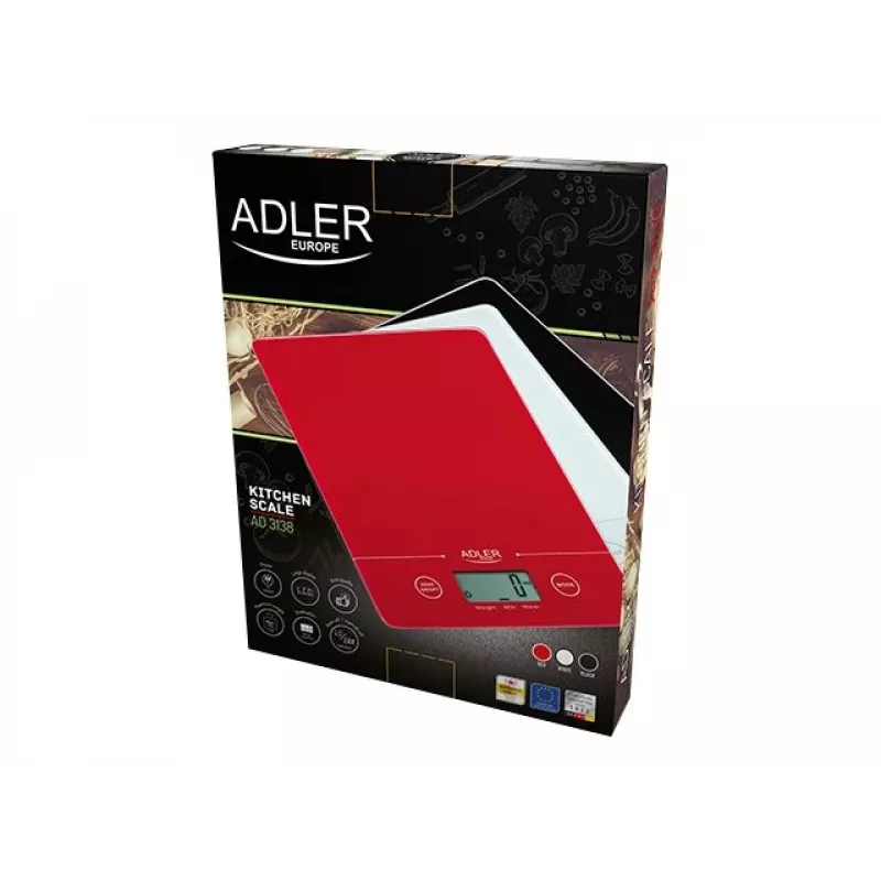 Adler AD 3138 w Küchenwaage Elektronische Küchenwaage Weiß Tischplatte Quadratisch