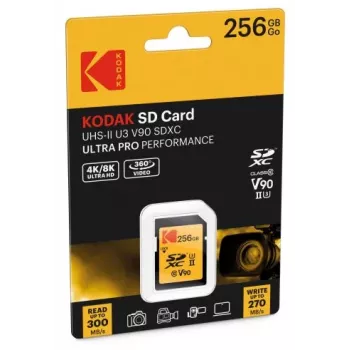 Speicherkarte Kodak EKMSD256GUHS2V2K SDXC UHS-II 256 GB Lesen 300 MB/s Schreiben 270 MB/s U3 V90 Klasse 10