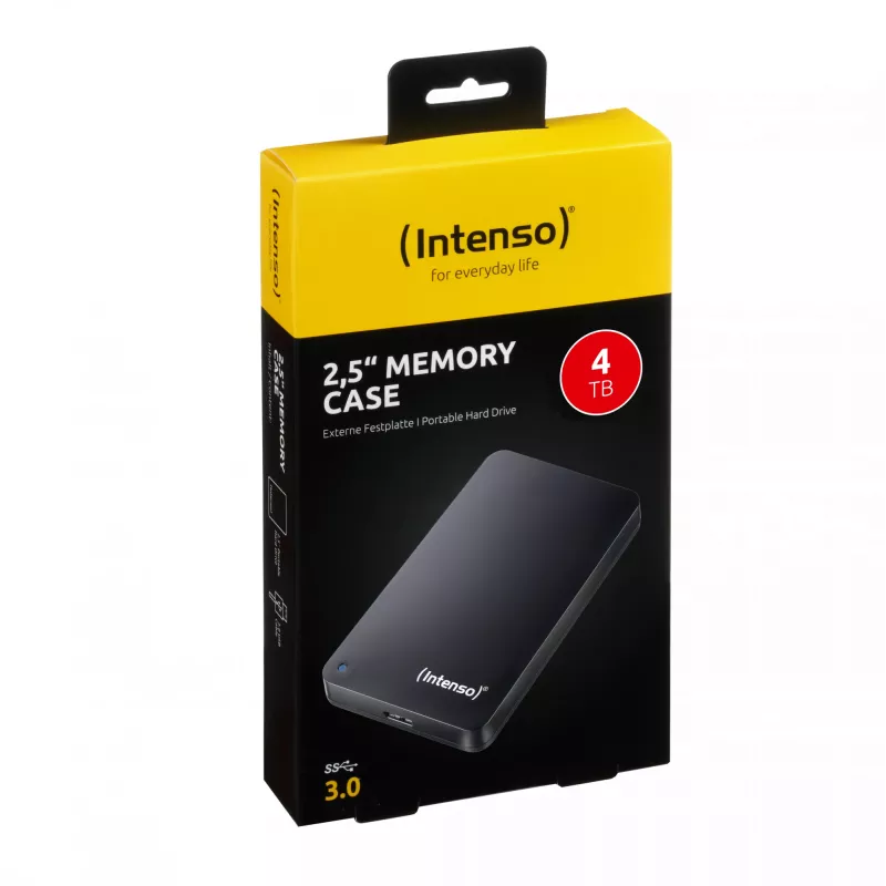 Intenso 4 TB Memory Case externe Festplatte, 2,5 Zoll, USB 3.0, schwarz