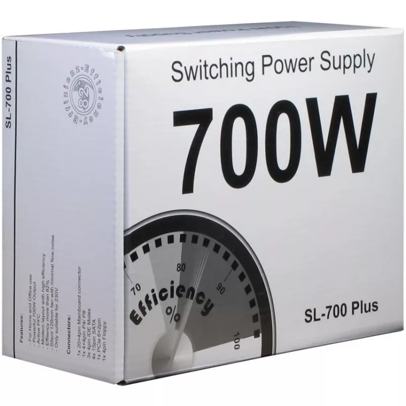 Inter-Tech SL-700 Plus - Netzteil (intern) - ATX12V 2.4 - AC 230 V - 700 Watt - aktives PFC (88882141)