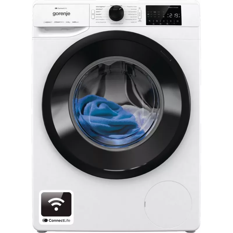 Freistehende Waschmaschine Gorenje WPNEI84SASWIFI/PL 8 kg 1400 U/min WLAN weiß, Invertermotor