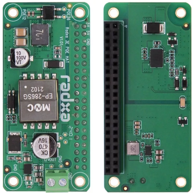 PoE-HAT ALLNET RA023 für RADXA Zero 3E – 802.3af-kompatibles Power-over-Ethernet-Modul