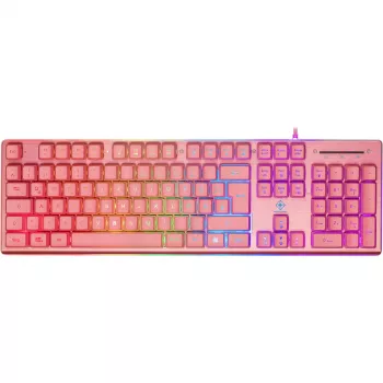Deltaco GAM-021-RGB-P-DE - Vollgröße (100%) - USB - Membran-Tastenschalter - QWERTZ - Pink
