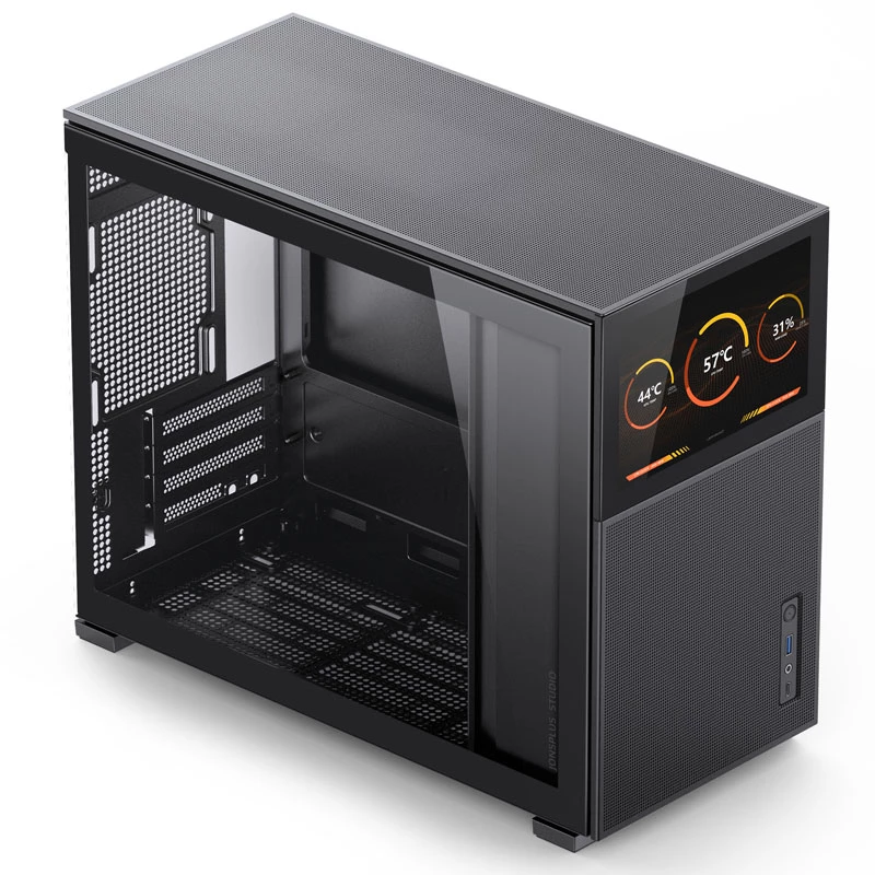 Jonsbo D31 MESH Screen Micro-ATX-Gehäuse, gehärtetes Glas - schwarz