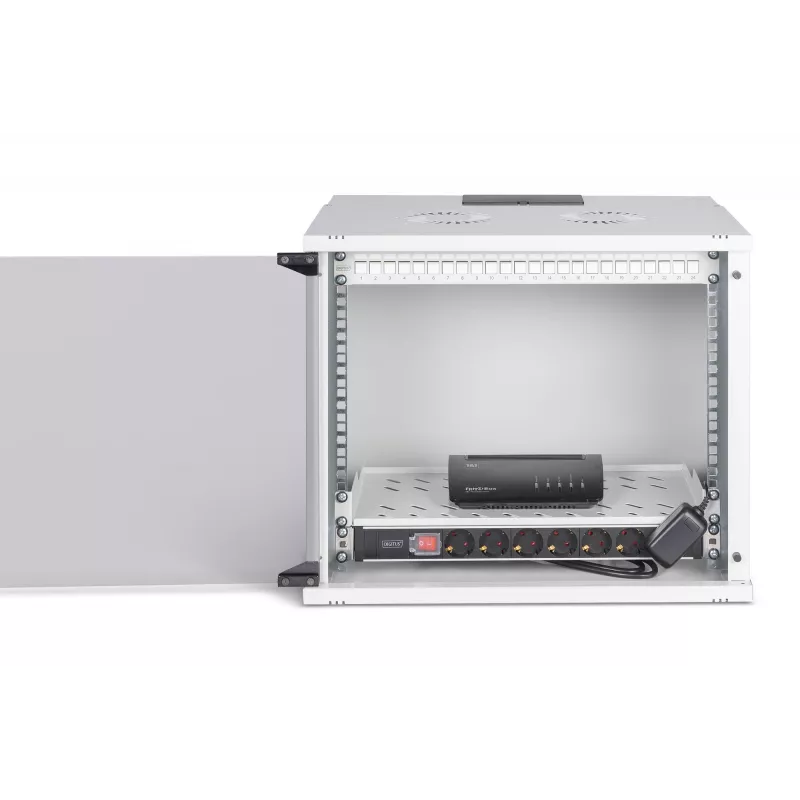 Wandmontierter Netzwerkschrank DIGITUS SOHO Pro 19 Zoll 9U, 540 x 400 mm, IP20, Schlüsselschloss, 60 kg