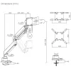 Maclean MC-968 Doppelarm Monitorhalterung mit Gasfeder 17-57 27 kg Schwerlast Stabil Vollbeweglich Halterung Max VESA 200x200
