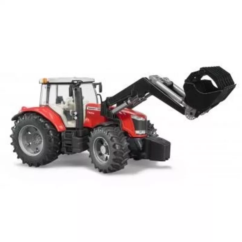 Spielzeugtraktor BRUDER Massey Ferguson 7624 mit Frontlader, rot, für Kinder ab 3 Jahren