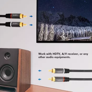 LogiLink CA1207 Audio-Cable 5 m 2 x RCA Schwarz (CA1207)