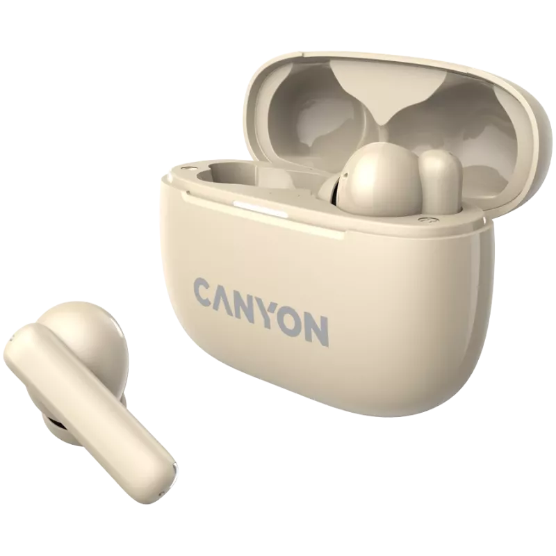 Canyon CNS-TWS10BG Kopfhörer und Headset True Wireless Stereo (TWS) In-Ear für Anrufe/Musik/Sport/Alltag USB Typ-C Bluetooth Beige (CNS-TWS10BG)