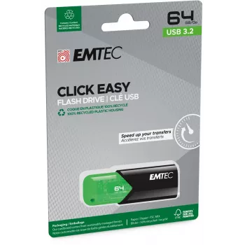USB-Flash-Laufwerk Emtec 64GB USB Typ-A 3.2 Gen 1 Click Easy