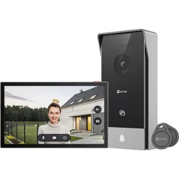Video-Türsprechanlage EZVIZ HP5 7 Zoll (17,8 cm) Innen-/Außen-Kit, 1080p, 2,4/5 GHz Wi‑Fi, MicroSD bis 512 GB, wasserdicht