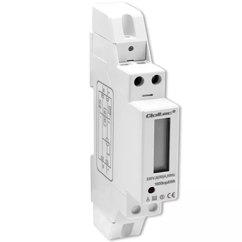 Einphasiger elektronischer Zähler QOLTEC 50993 230V 30A