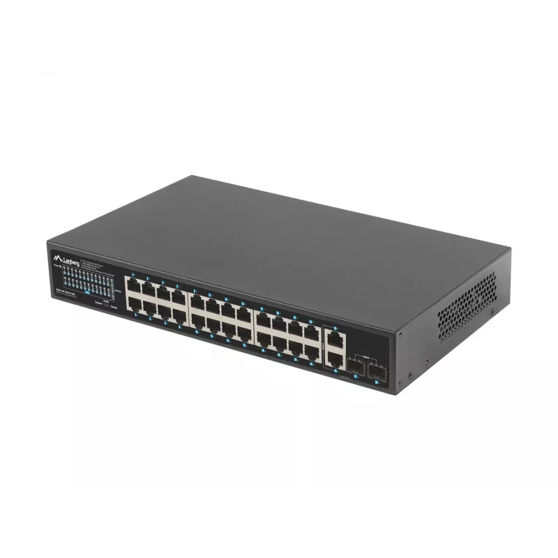 Unmanaged LANBERG Switch RSGE-24P-2GE-2S-360 mit 24 RJ-45 Ethernet-Ports
