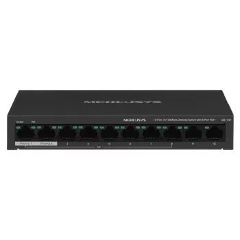 Switch Mercusys MS110P 10 Ports 10/100Mbps POE+ 8 Ports (Version 1.0)