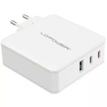 Indoor-Ladegerät LC-Power LC-GAN-100 Universal-Schnellladegerät Weiß