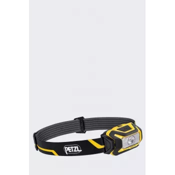 Stirnlampe Petzl Aria 1R Schwarz Gelb wiederaufladbar leicht, Modell E069CA00