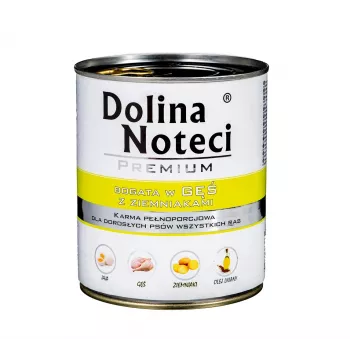 Nassfutter für Hunde Dolina Noteci DOLINA NOTECI Premium, 800 g Dose, Gans & Kartoffel, ausgewachsene Hunde, getreidefrei
