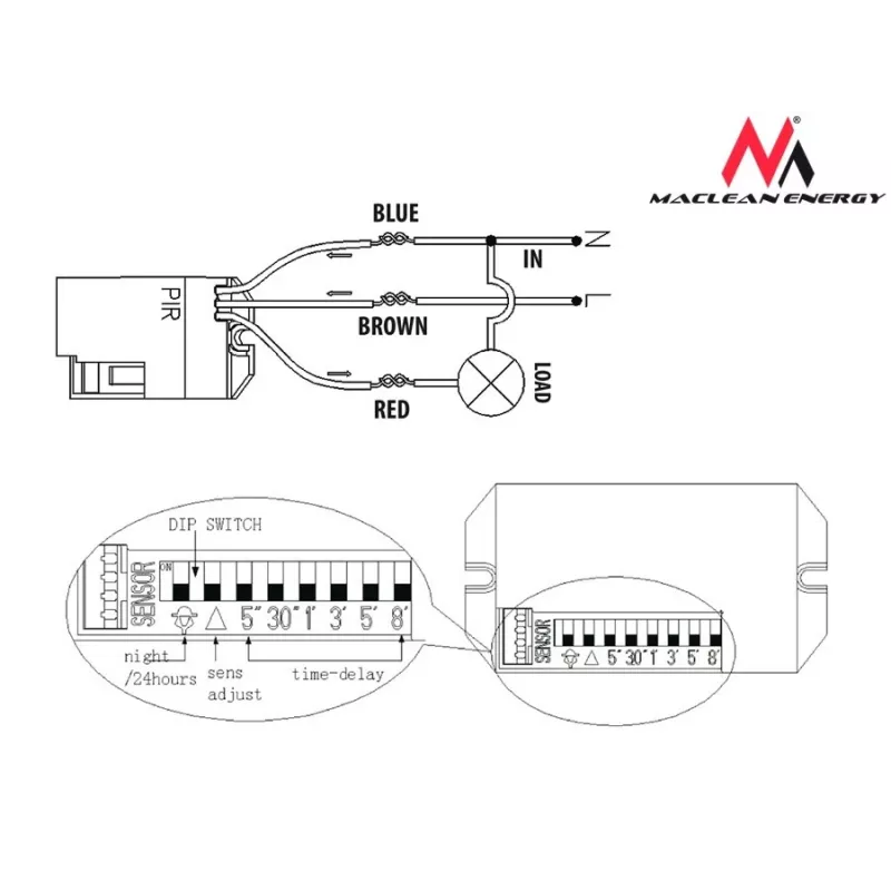 Bewegungsmelder Passiv-Infrarot-Sensor Maclean MCE32