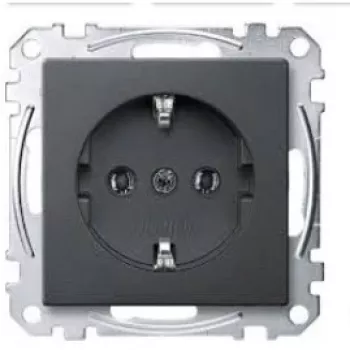 Schutzkontaktsteckdose Typ F Merten MEG2301-0414, 16 A, 250 V, Anthrazit