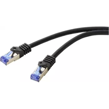 Renkforce RF-6830462 RJ45-Netzwerkkabel, Patchkabel CAT 6a S/FTP 2,00 m Schwarz 1 Stück (RF-6830462)