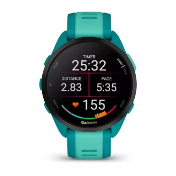Smartwatch GARMIN Forerunner 165 Music — 43 mm Polymergehäuse, 1,2 Zoll AMOLED, 4 GB, GPS/GLONASS/Galileo, 5 ATM