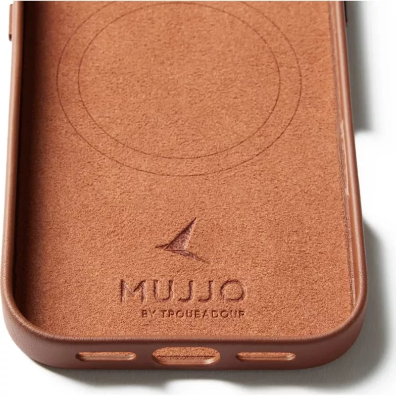 Mujjo Full Leather Case MagSafe Case für iPhone 17 Braun