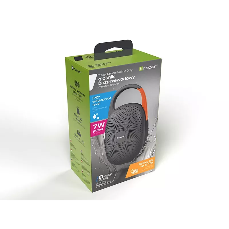 Tragbarer Bluetooth-TWS-Lautsprecher No name Splash PRO — Eisengrau