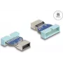 DeLOCK USB-Adapter Stiftleiste (Stecker) auf interne USB-Typ-E-Buchse, 5 Gbit/s, Blau