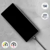 USB-C-Kabel Tellur TLL155791, 1 m, 3A, Schwarz