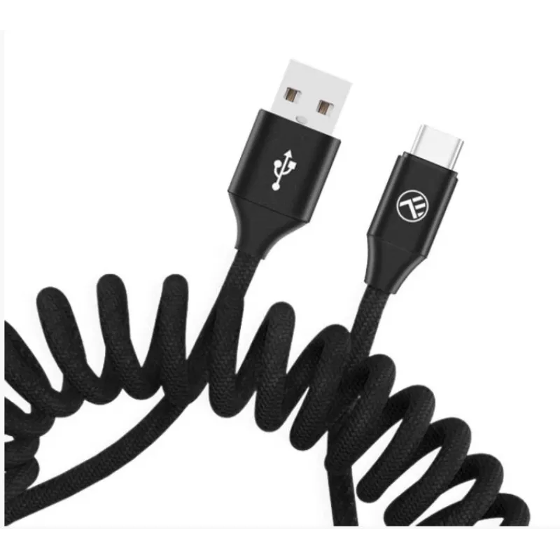 USB-zu-USB-C-Datenkabel Tellur Extendable 3A 1,8 m Schwarz
