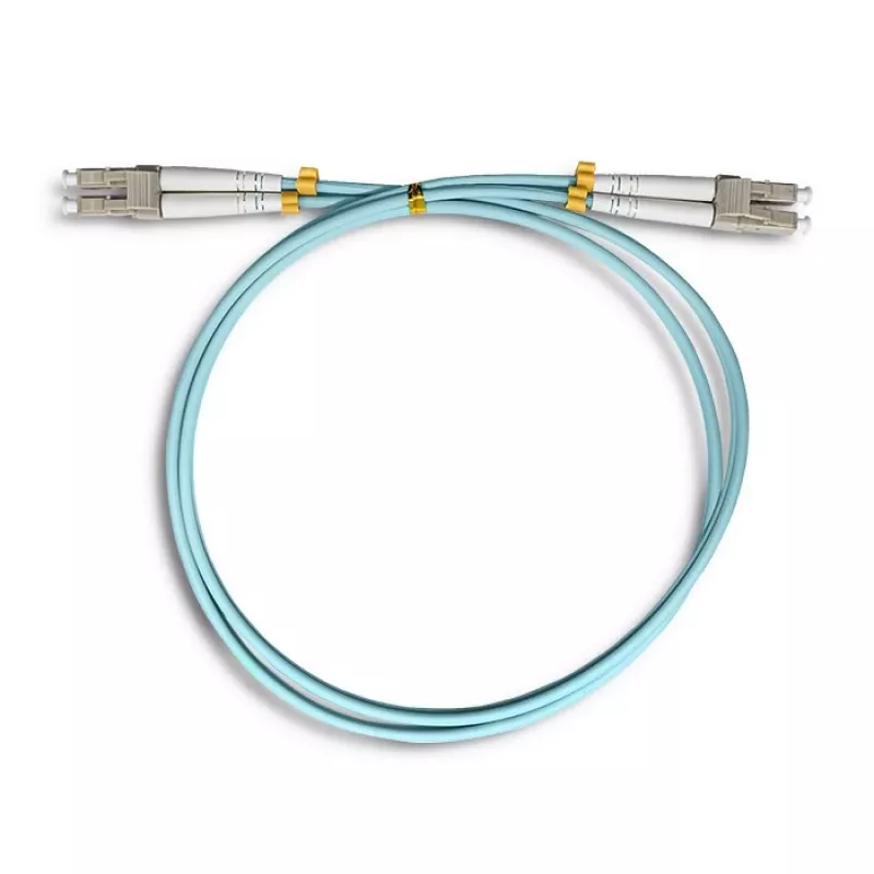 Qoltec - Patchkabel - LC/UPC Multimode (M) auf LC/UPC Multimode (M) - 1 m - Glasfaser - Duplex - 50/125 Mikrometer - OM3 - halogenfrei