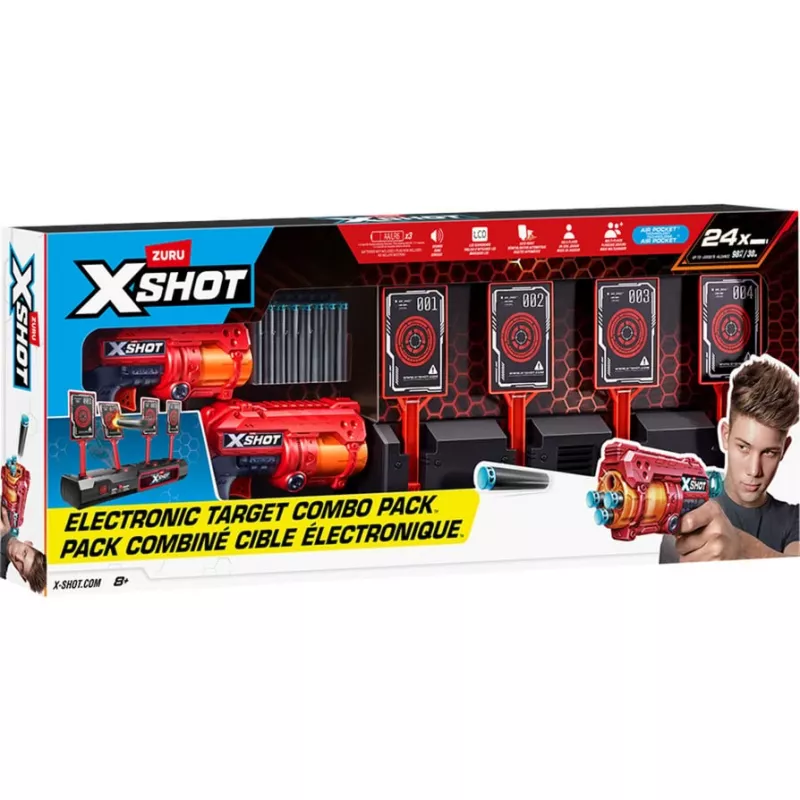 XSHOT Interaktive Zielscheibe & Fury 4 2-Pack, Dartblaster