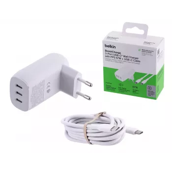 Belkin BoostCharge Laptop, Smartphone, Universal Weiß AC-Schnellladegerät für den Innenbereich
