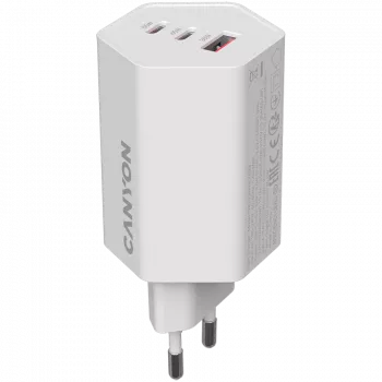 CANYON Ladegerät HEXAGON 65 GaN 65W 2xPD 1xQC EU Weiß CND-CHAHEX65W