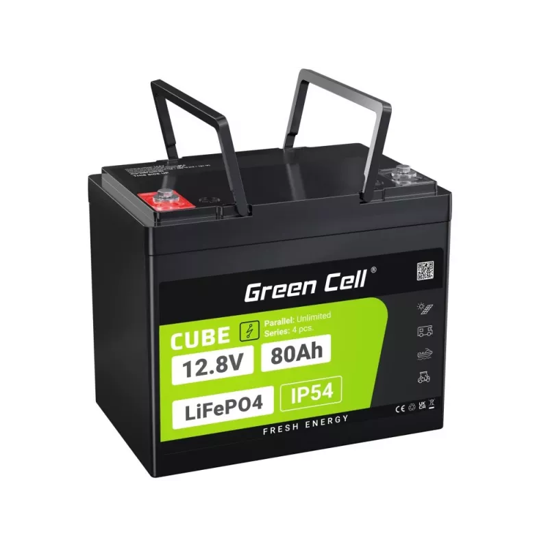 Green Cell LFPGC12V80AH USV-Batterie Lithium-Eisenphosphat (LiFePO4) 12,8 V