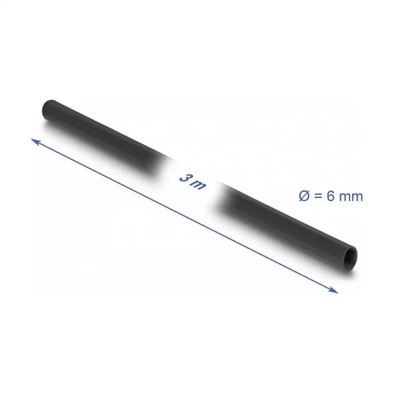 DeLOCK PVC-Isolierschlauch 3 m x 6 mm Schwarz