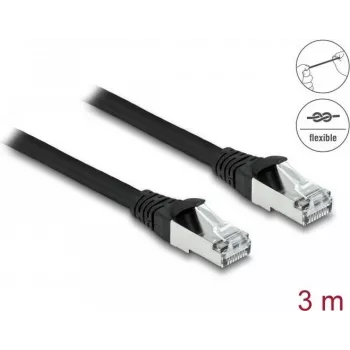 Netzwerkkabel DeLOCK RJ45 Cat.6A S/FTP 3m Schwarz