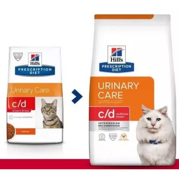 HILL'S PRESCRIPTION DIET Feline c/d Multicare Stress Trockenfutter für Katzen Huhn 8 kg