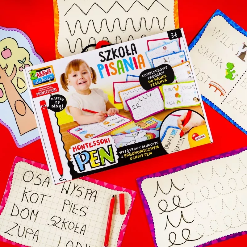 Montessori Stift Schreibschule Lernset mit 18 Tafeln