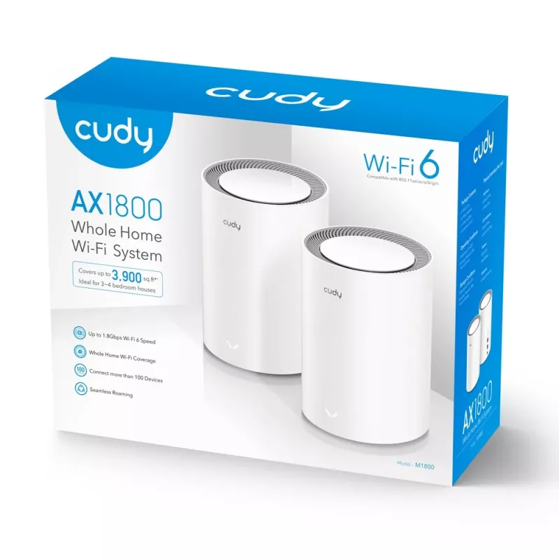 Mesh-System Cudy AX1800 Dualband 2,4 GHz 5 GHz Wi-Fi 6