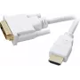 SpeaKa Professional DVI / HDMI Adapterkabel DVI-D 18+1pol. Stecker, HDMI-A Stecker 2,00 m Weiß SP-7870336 vergoldete Steckkontakte DVI-Kabel (SP-7870336)
