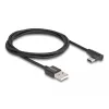 USB 2.0 Kabel, USB-A-Stecker > USB-C-Stecker (schwarz, 1 Meter, ummantelt, 90° abgewinkelt)