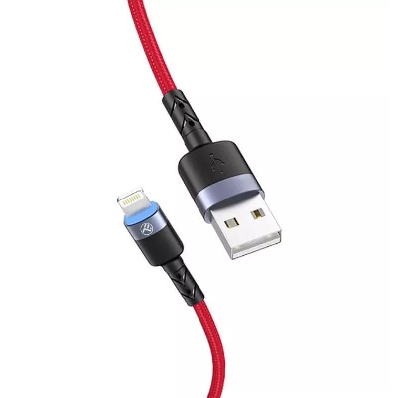 USB-auf-Lightning-Datenkabel Tellur, 3A, 1,2 m, LED-Anzeige, rot